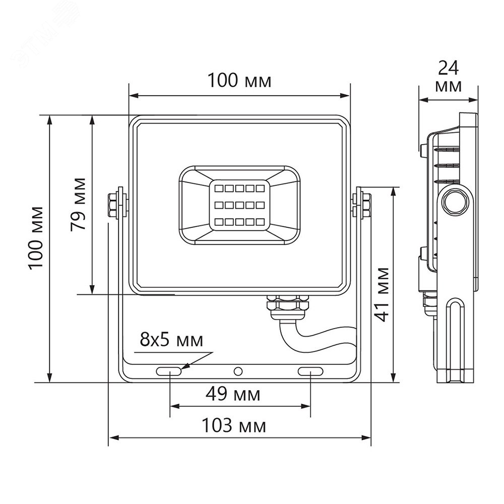 Прожектор светодиодный ДО-30w 4000К 2850Лм IP65 черный LL-920 FERON - превью 6