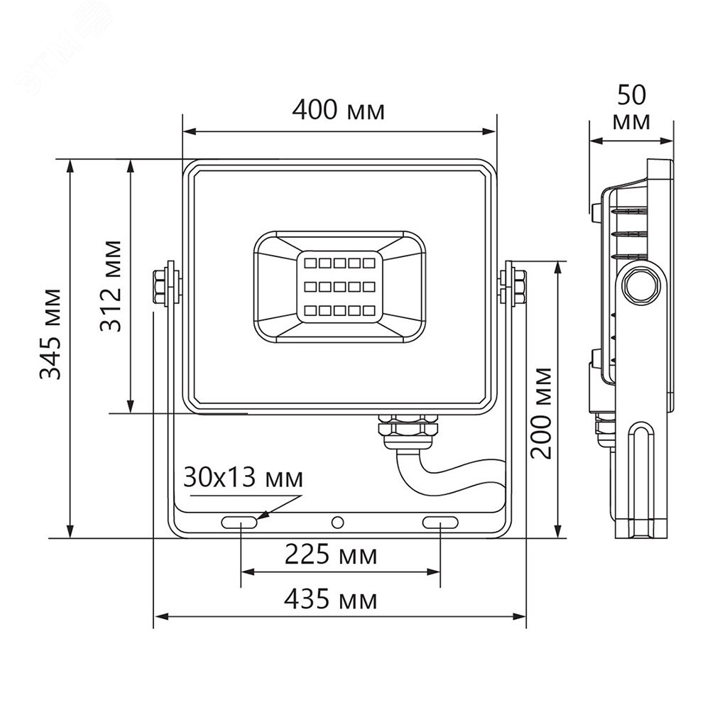 Прожектор светодиодный ДО-250w 6400К 23750Лм IP65 черный LL-925 FERON - превью 6