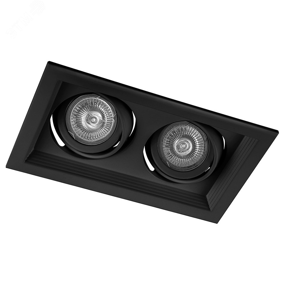 Изображение товара Светильник ИВО-2х50w G5.3 поворотный прямоугольный черный (шт)