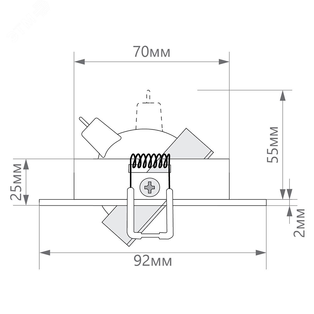 Светильник ИВО-50w G5.3 поворотный белый-хром DL2811 FERON - превью 2