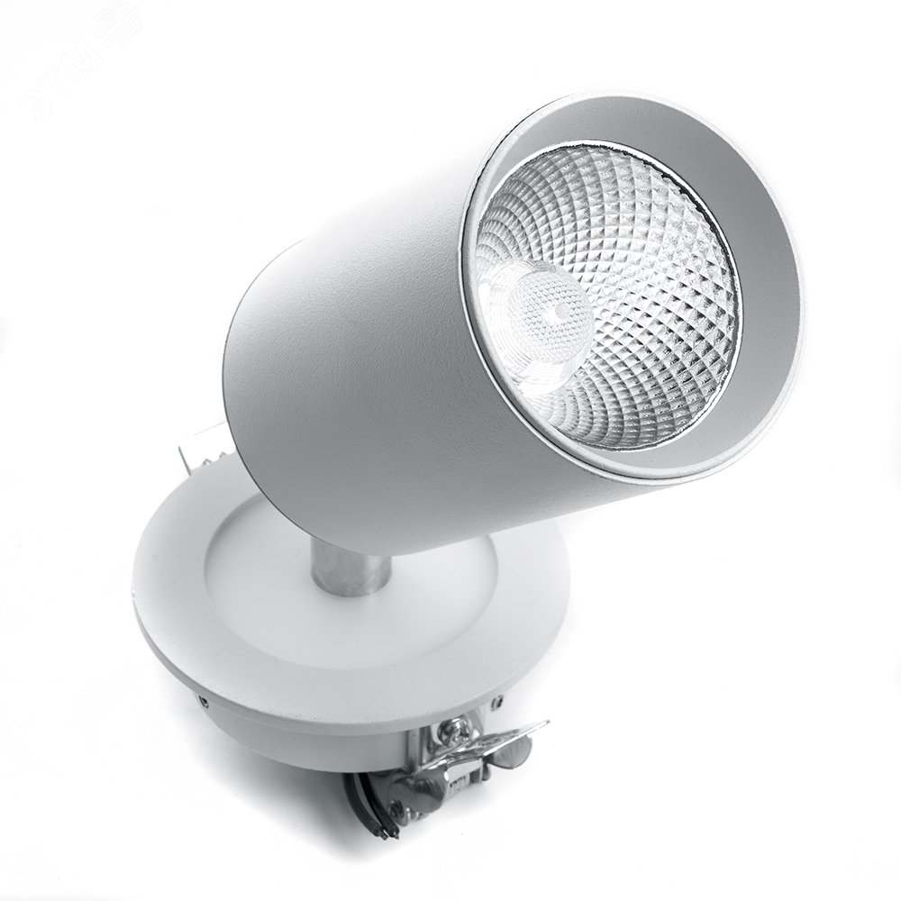 Светильник светодиодный ДВО-10w 4000К 900Лм со светодиодной подсветкой 3w наклонный белый AL180 FERON - превью 4