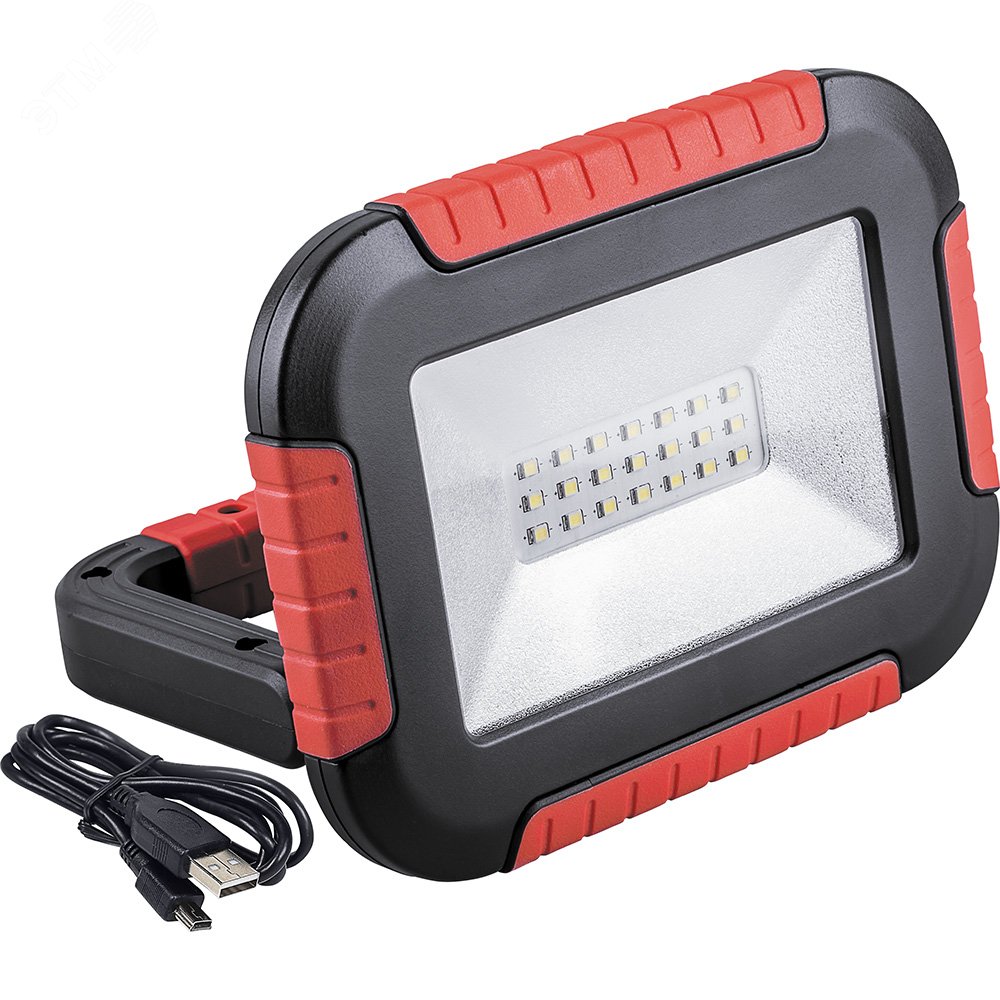 Изображение товара Аккумуляторный светодиодный прожектор 10W с USB для зарядки и IP44