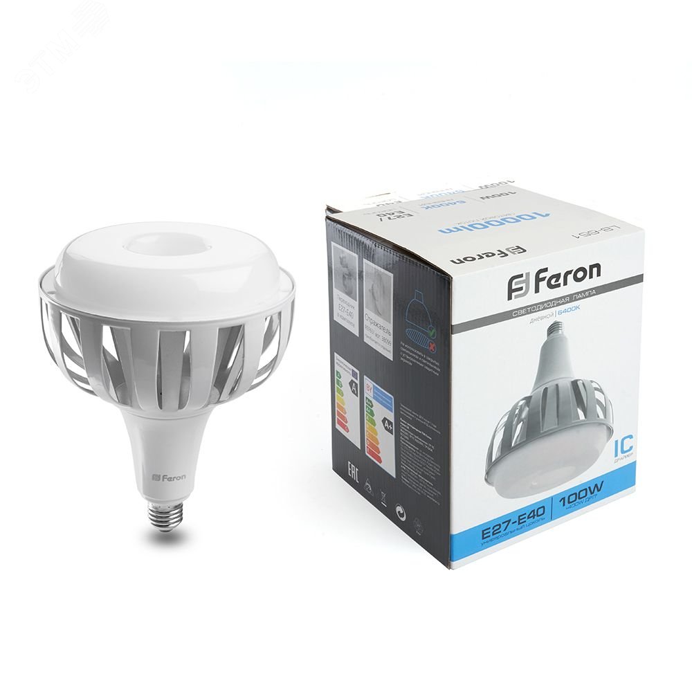 Лампа светодиодная LED 100вт Е27/Е40 дневной LB-651 FERON - превью