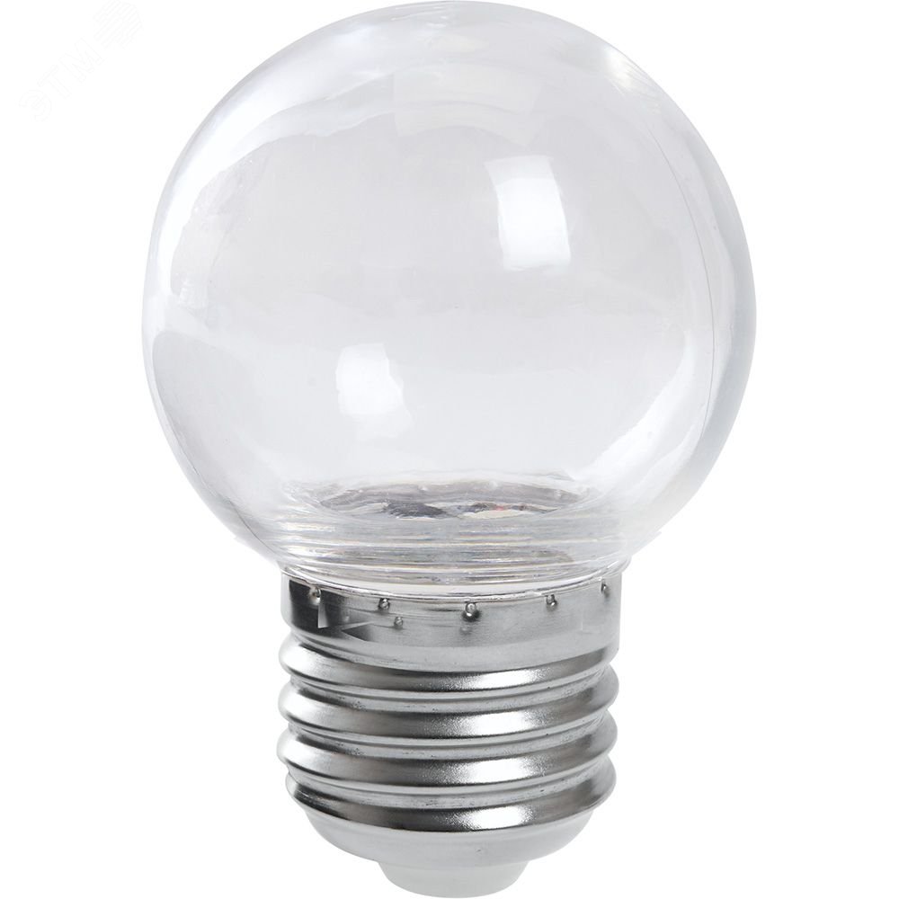 Лампа светодиодная LED 1вт Е27 прозрачный 2700К (шар) LB-37 FERON - превью 2