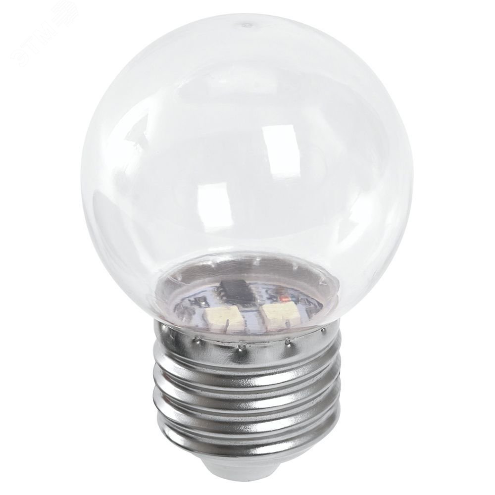 Лампа светодиодная LED 1вт Е27 прозрачный 6400К шар LB-37 FERON - превью 2