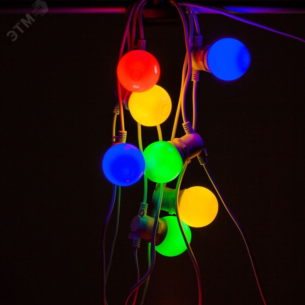 Лампа светодиодная LED 1вт Е27 RGB быстрая смена цвета шар LB-37 FERON - превью 4