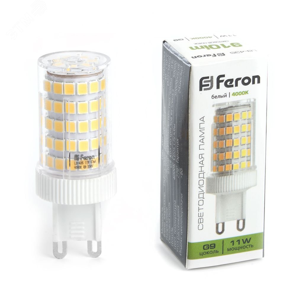 Лампа светодиодная LED 11вт 230в G9 белый капсульная LB-435 FERON - превью