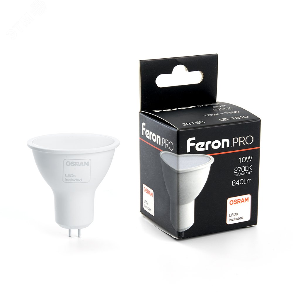 Лампа светодиодная LED 10вт 230в GU5.3 теплый Feron.PRO LB-1610 FERON - превью