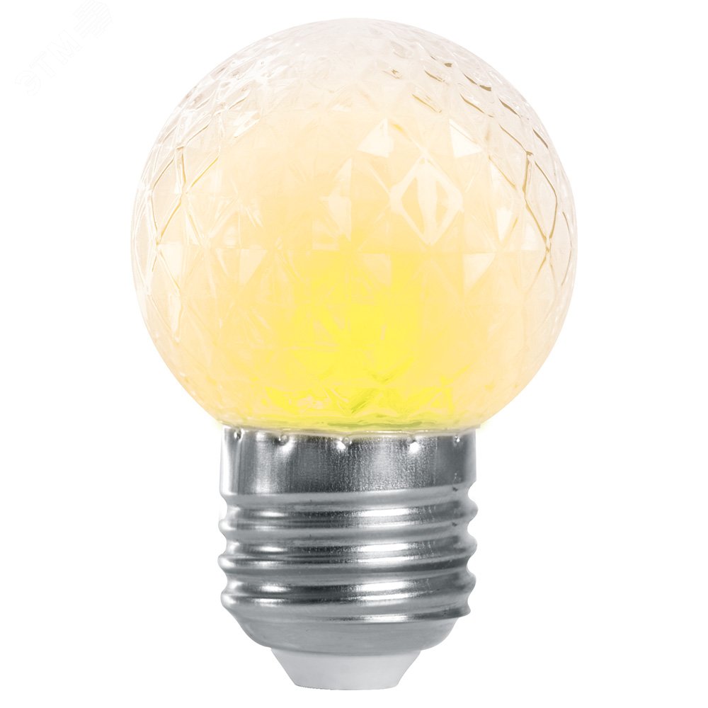Лампа светодиодная LED 1вт Е27 строб прозрачный 2700К шар LB-377 FERON - превью