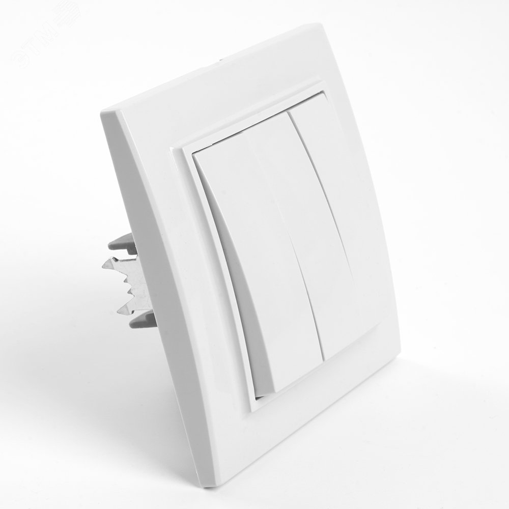 Выключатель трехклавишный, серия Эрна, белый Stekker PSW10-9007-01 39922 FERON - превью 2