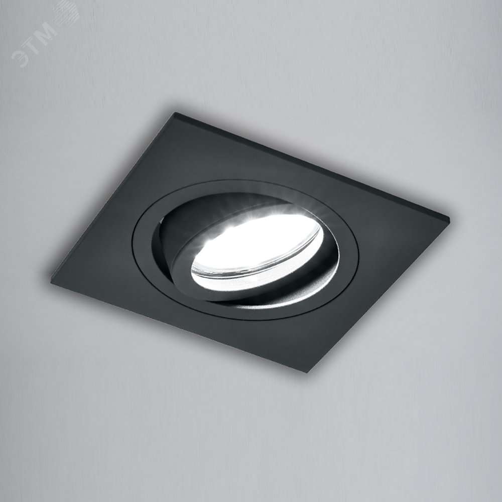 Светильник ИВО-50w G5.3 поворотный квадратный черный DL2801 FERON - превью 2
