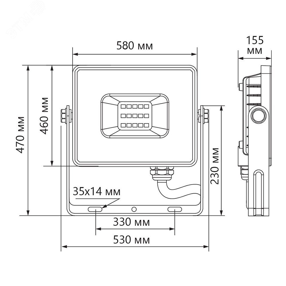 Прожектор светодиодный ДО-500w 6400К 60000Лм IP65 черный LL-928 FERON - превью 2