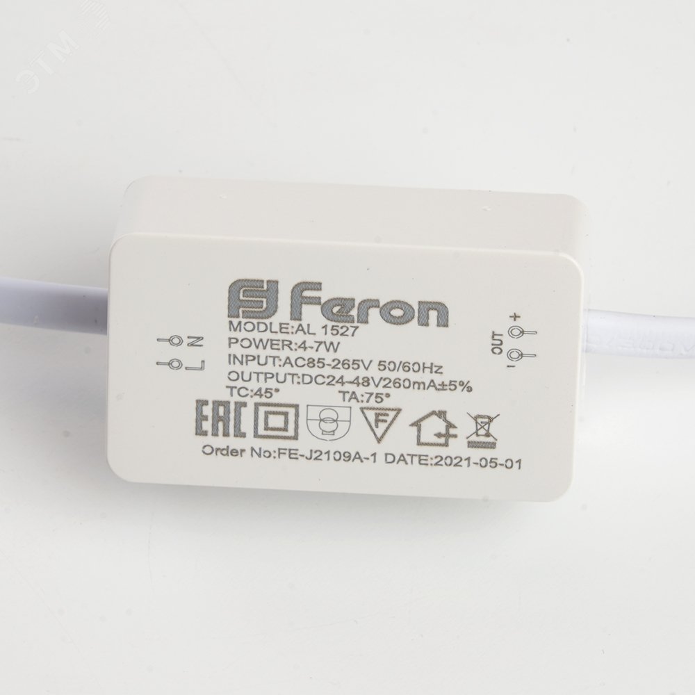 Светильник светодиодный ДВО-5w 4500К,400Лм,бел.Feron AL1527 FERON - превью 4