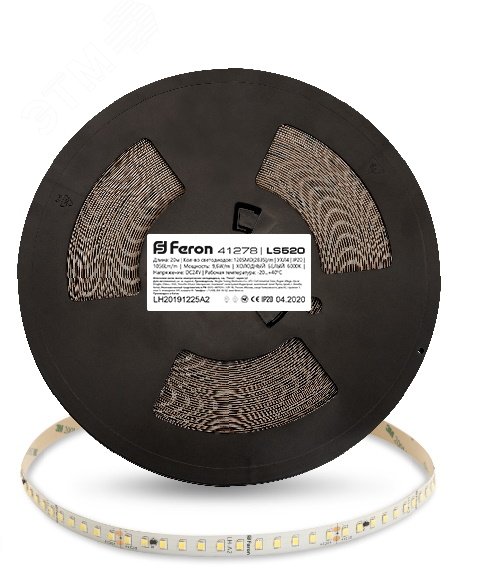 Изображение товара Лента светодиодная 9.6Вт 24В IP20 6000К 120LED/м стабилизированная LS520 FERON