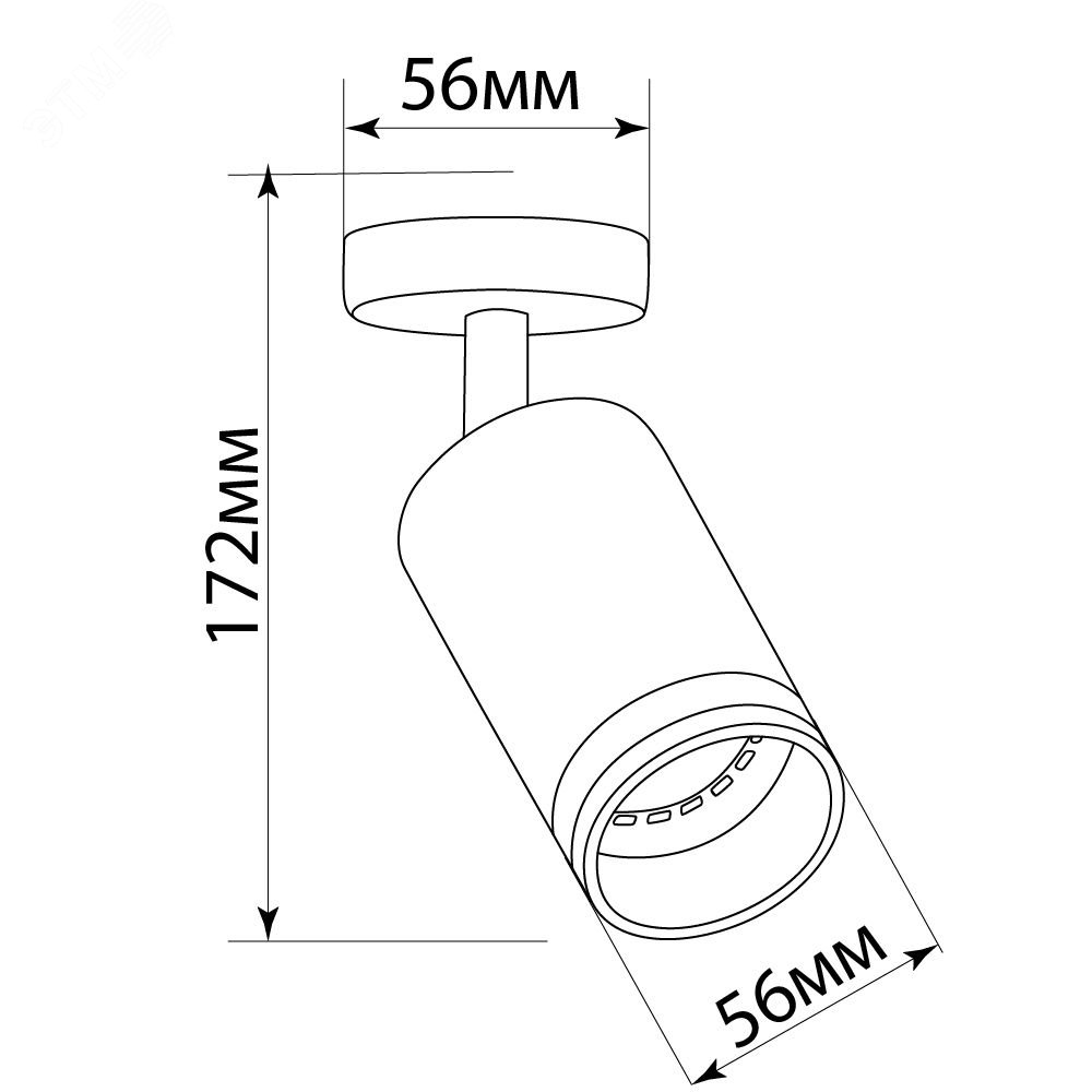 Светильник ДБО GU10 без лампы наклонный белый ML231 FERON - превью 5