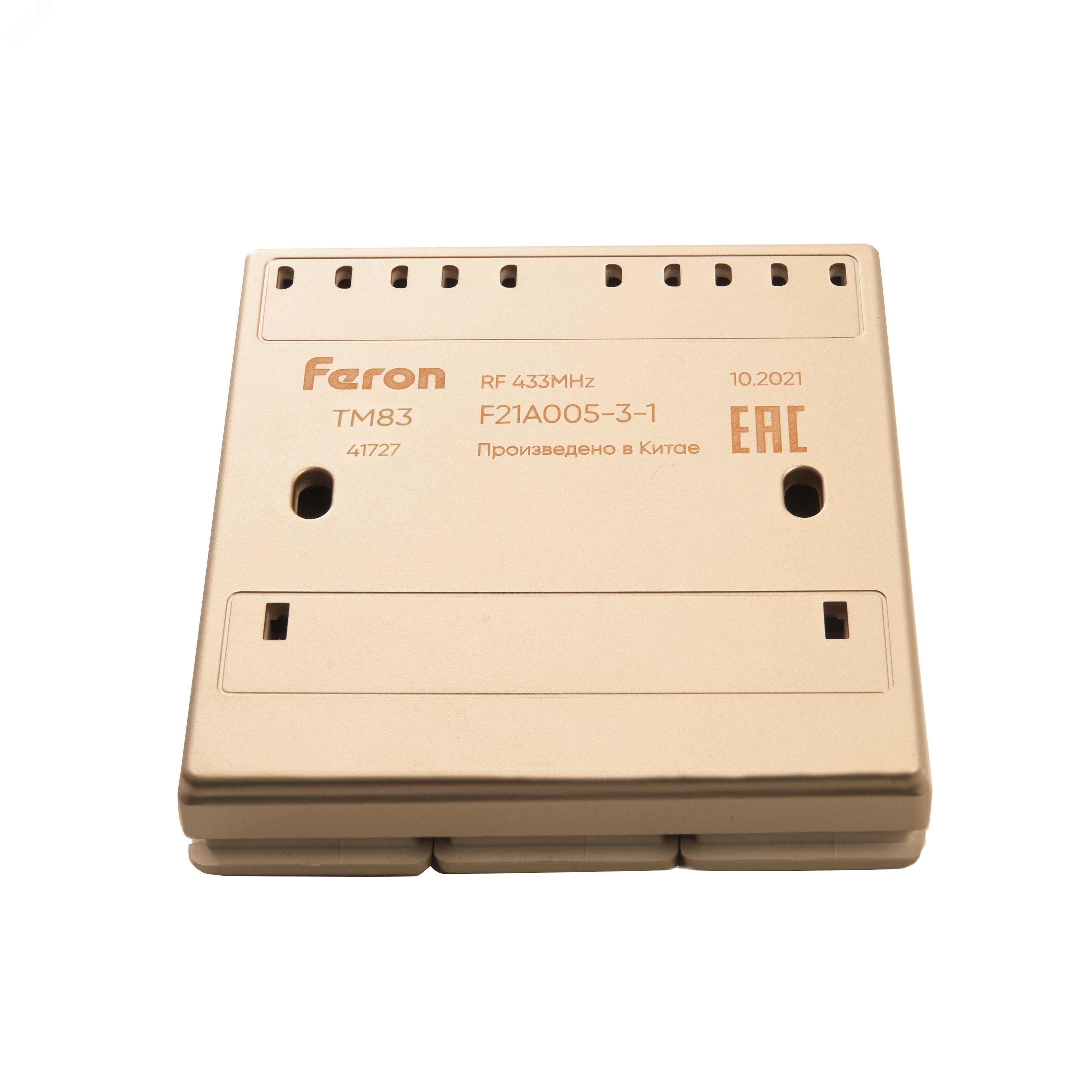 Кнопка-выключатель беспроводной 230V 500W трехклавишный, золото TM83 FERON - превью 7