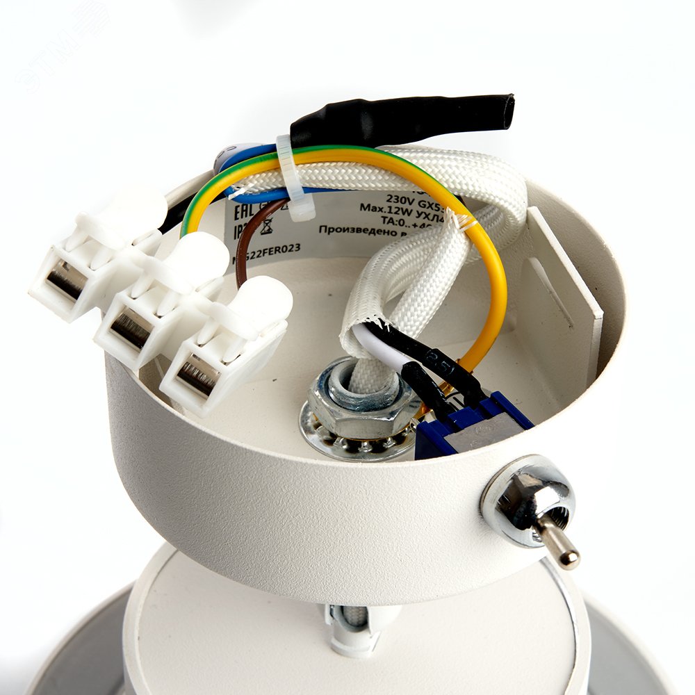 Светильник ДБО-12w GX53 без лампы наклонный с выключателем белый HL3670 48413 FERON - превью 8