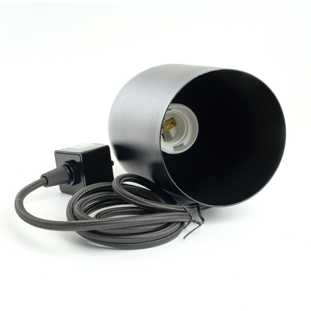 Светильник трековый на шинопровод ДПО Е27 без лампы на подвесе черный AL197 48555 FERON - превью 6