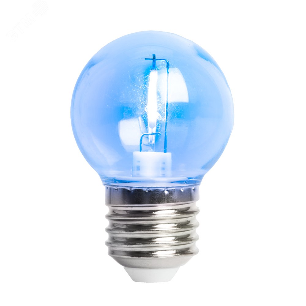 Лампа светодиодная LED 2вт Е27 синий шар LB-383 48934 FERON - превью 5