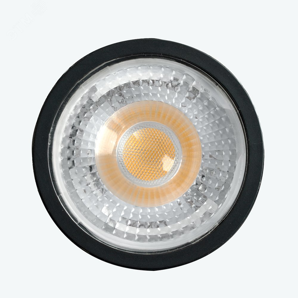 Лампа светодиодная LED 7вт 230в GU10 теплый с линзой 38 гр. черный ...