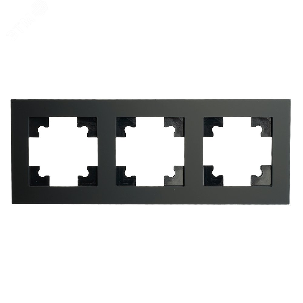 Рамка 3-местная, стекло, серия Катрин, черный матовый GFR00-7003-05М 49602 FERON - превью