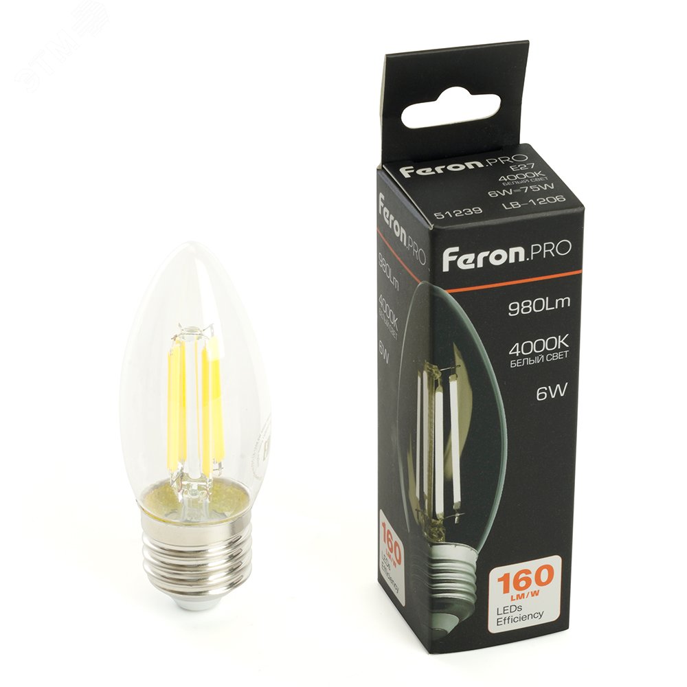 Изображение товара Лампа светодиодная FERON PRO LB-1206 6Вт E27 свеча 4000K Изображение товара Лампа светодиодная FERON PRO LB-1206 6Вт E27 свеча 4000K
