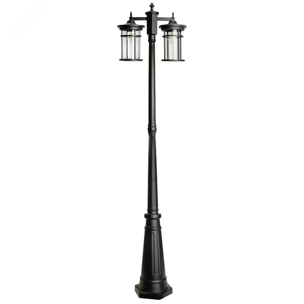 Изображение товара Садово-парковый светильник FERON PL768 IP44 Е27 2x60W черный для уличного освещения