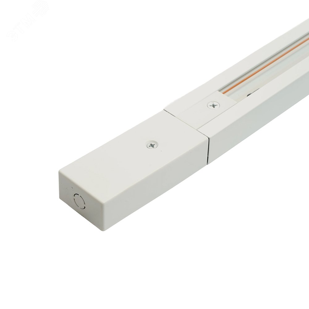 Изображение товара Шинопровод для трековых светильников 3м белый, кабельное крепление, токоввод