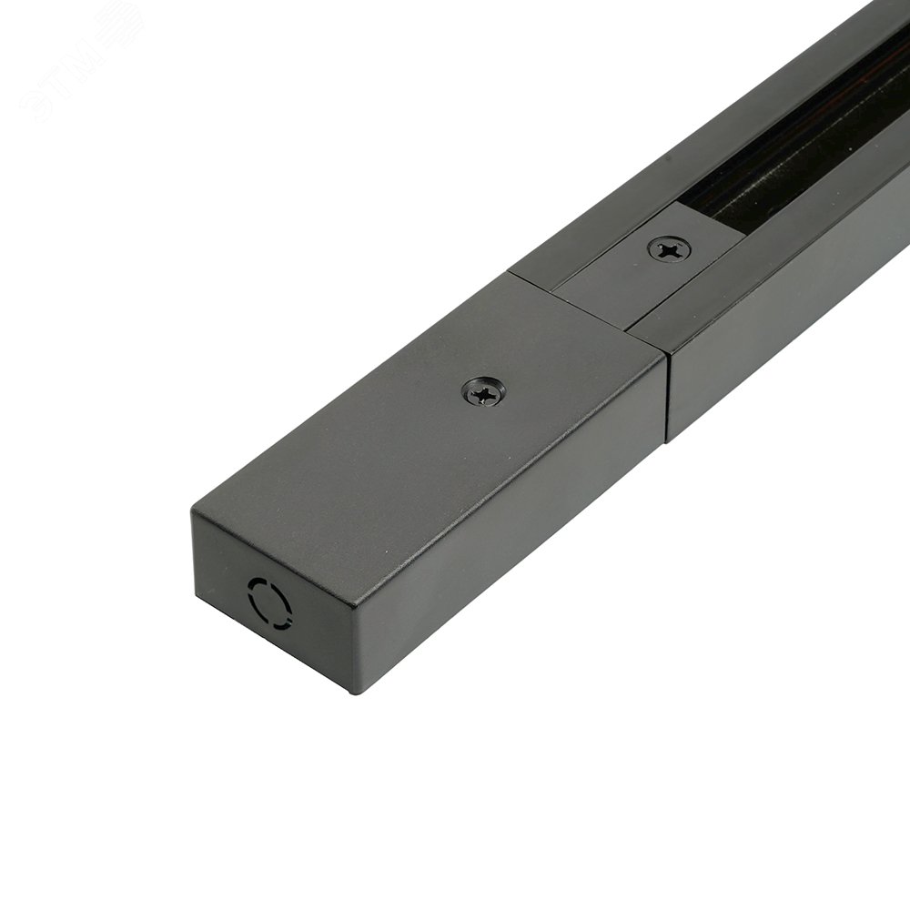 Изображение товара Шинопровод для трековых светильников 3м черный с креплением и токовводом