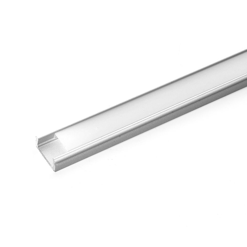 Профиль накладной алюминиевый 2 м матовый экран 2 заглушки 4 крепежа для светодиодных лент