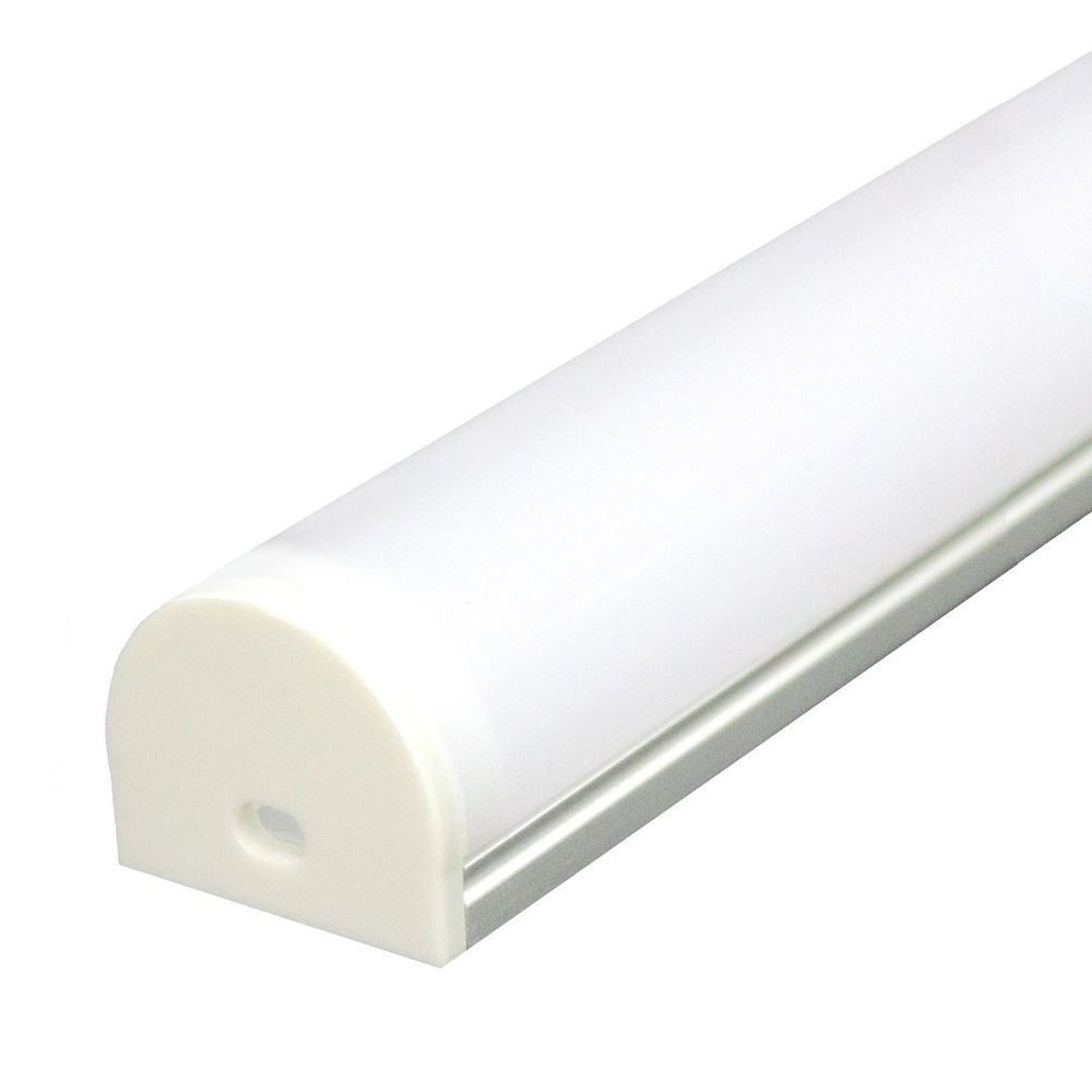 Профиль накладной алюминиевый 2 м с матовым экраном 2 заглушки 4 крепежа для светодиодных лент