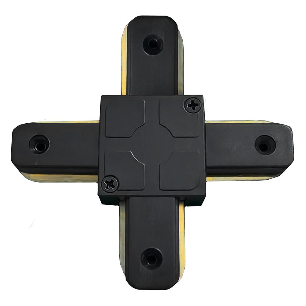 Коннектор X-образный черный для шинопровода