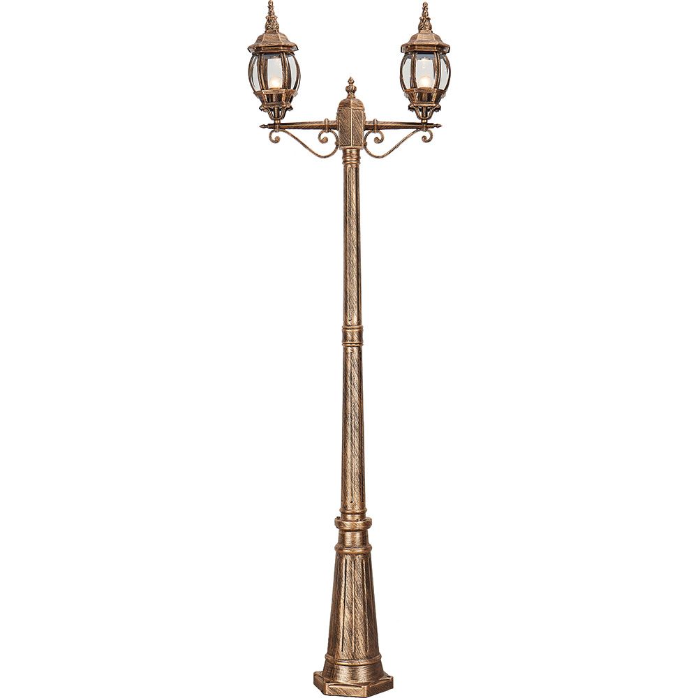 Светильник НТУ-2х100w столб Е27 IP44 черное золото