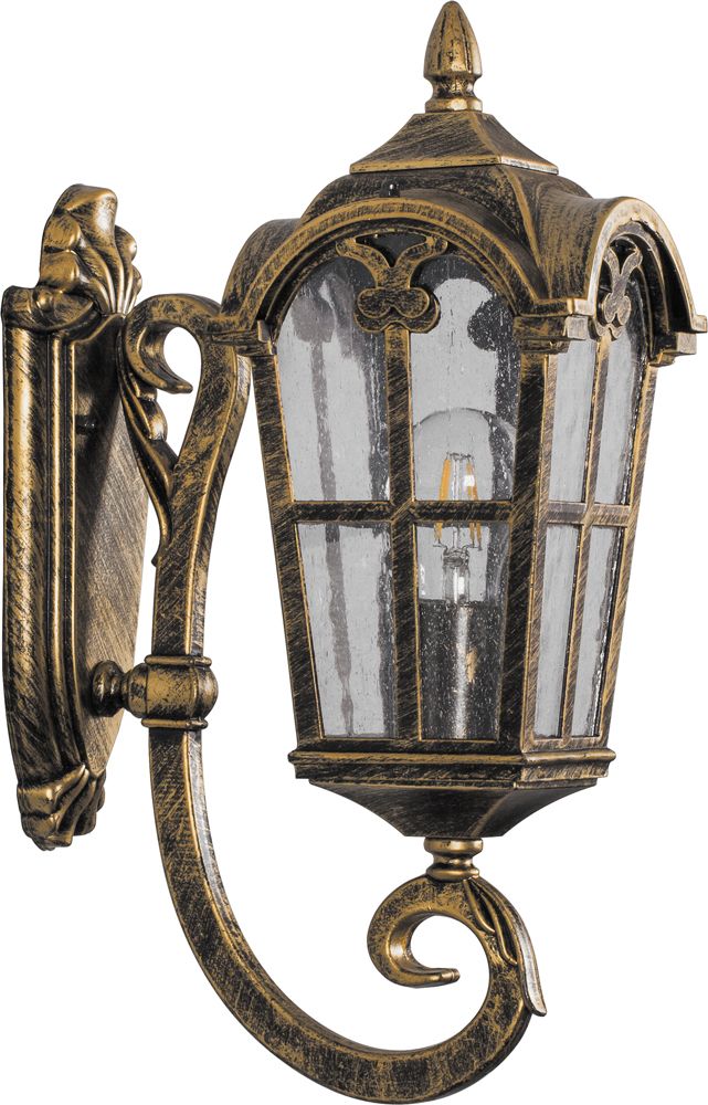 Светильник PL102 60W 230 В E27 250х160х370 черное золото (на стену вверх)