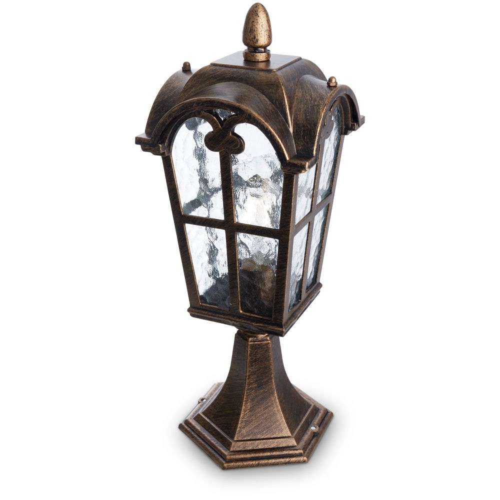 Светильник PL105 60W 230 В E27 160х160х450 черное золото (на постамент 0,45м)