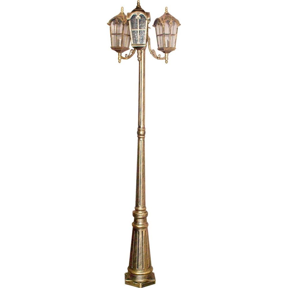 Светильник НТУ-3х60w столб Е27 IP44 черное золото