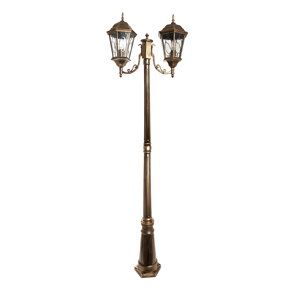 Светильник НТУ-2х60w столб-2м Е27, IP44, черное золото