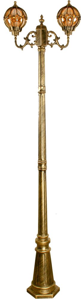 Светильник НТУ-2х60w столб Е27 IP44 черное золото