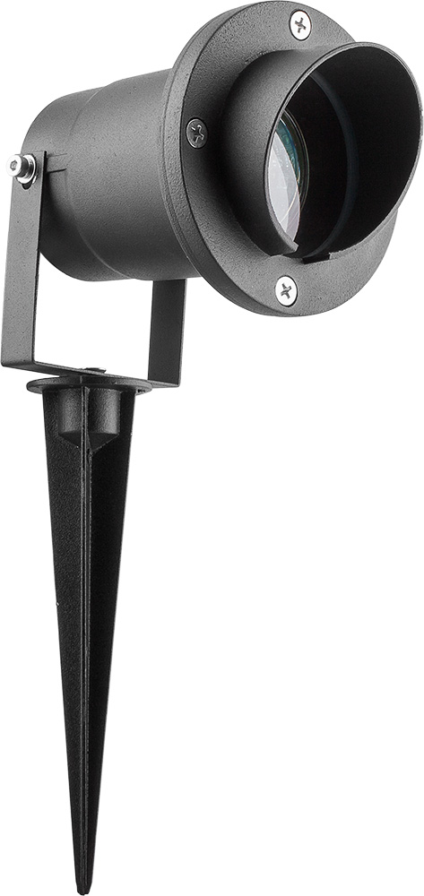 Светильник светодиодный уличный ДТУ LEDх18 с лампой GU10 IP65 круглый черный