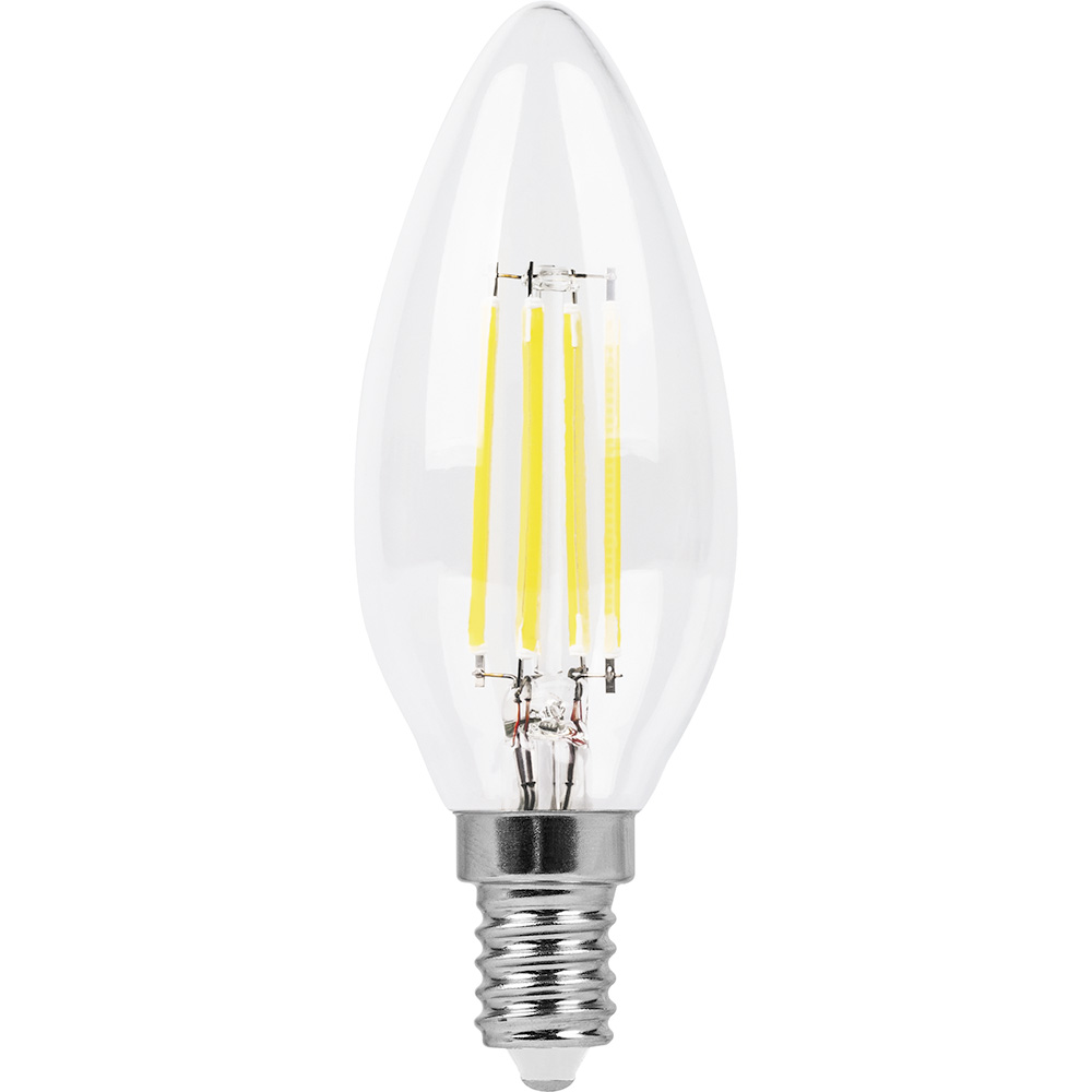 Лампа светодиодная LED 9вт Е14 теплый свеча FILAMENT