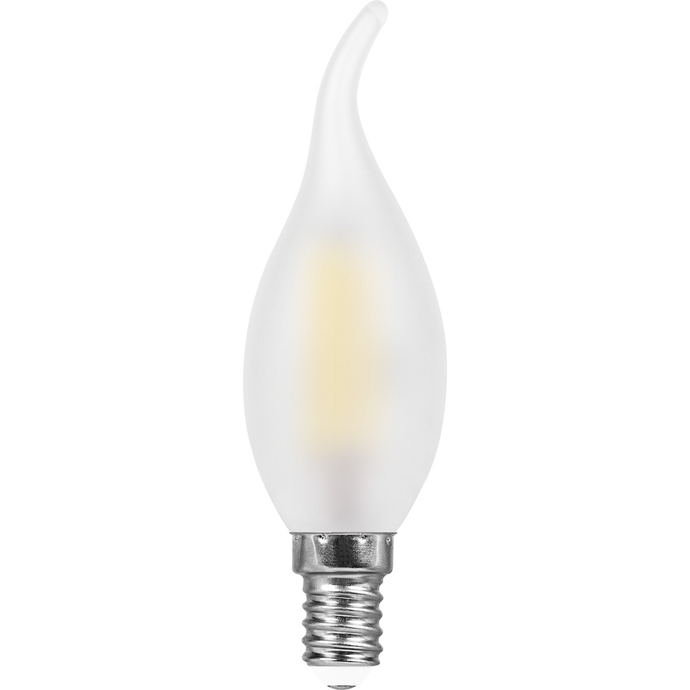Лампа светодиодная LED 9вт Е14 белый матовая свеча на ветру FILAMENT