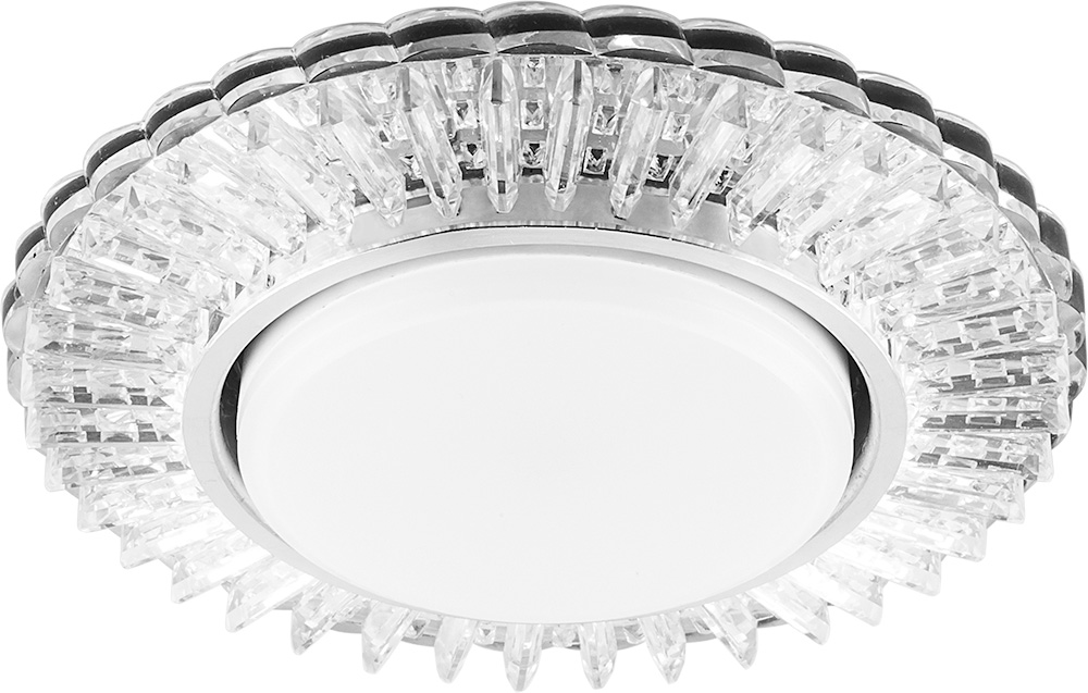 Светильник ДВО-15w GX53 без лампы со светодиодной подсветкой 4000К прозрачный хром