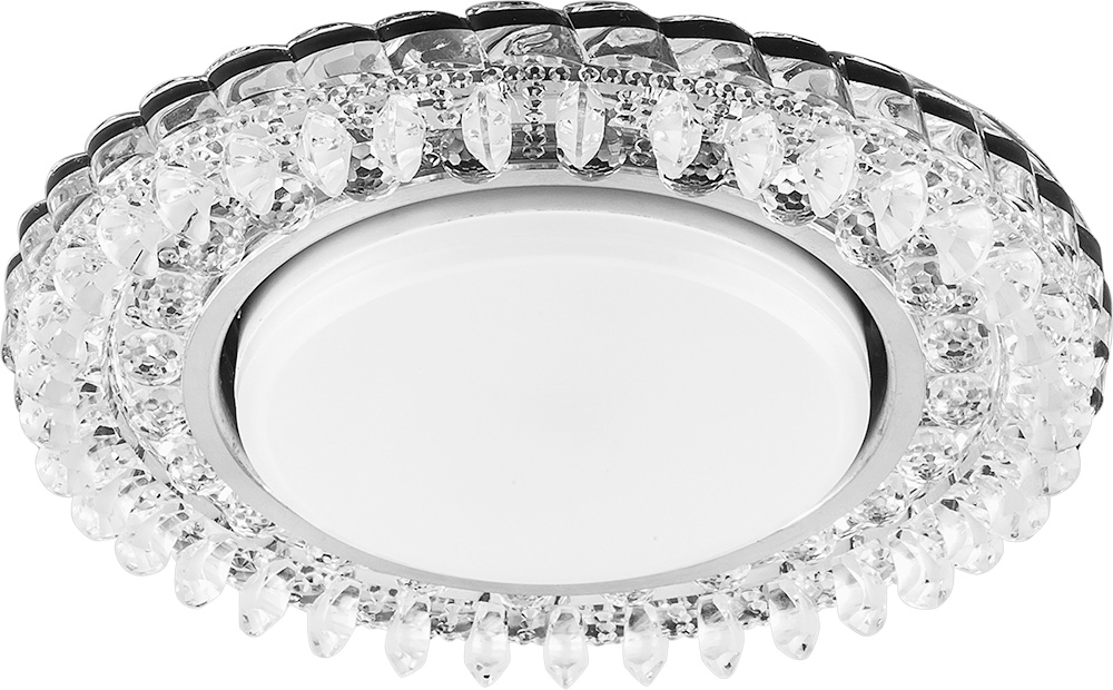 Светильник ДВО-15w GX53 без лампы со светодиодной подсветкой 4000К прозрачный хром