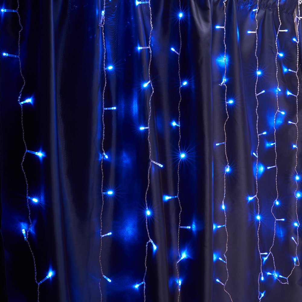 Гирлянда Занавес LED синий 2х2 м IP44