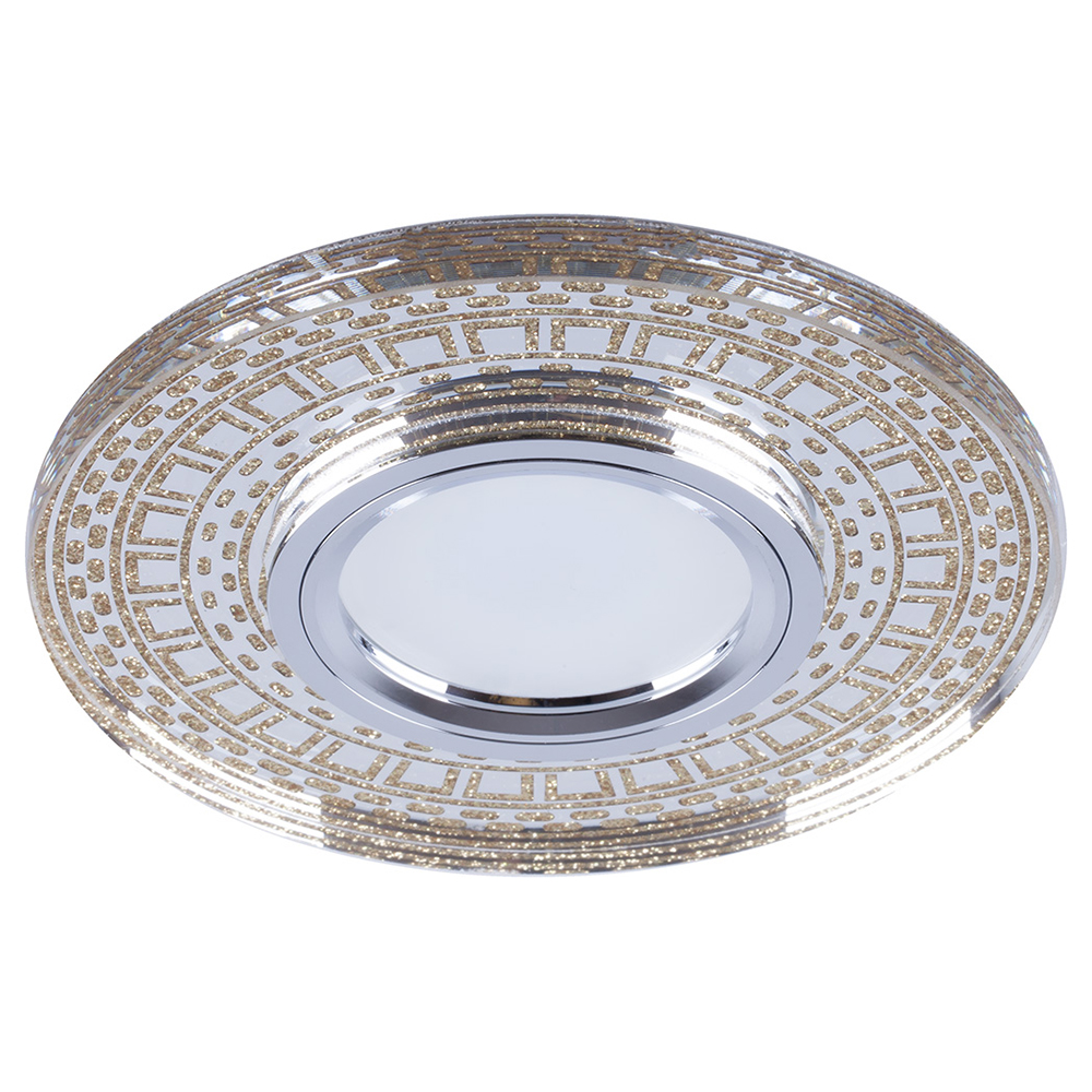 Светильник ИВО-50w G5.3 со светодиодной подсветкой 4000К прозрачный золото