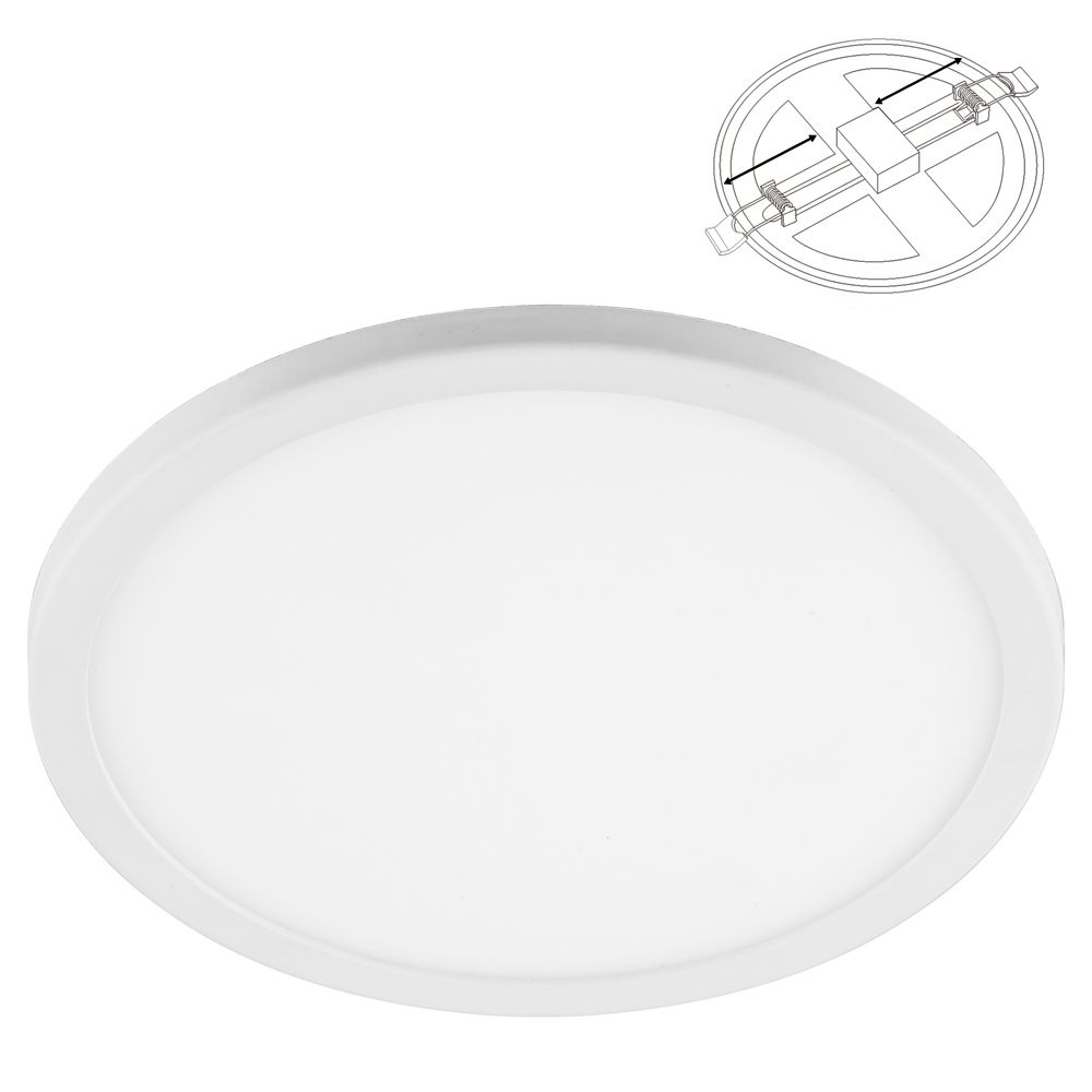 Светильник светодиодный ДВО-9w 6400К 720Лм slim белый с регулируемым монтажным диаметром (до 100мм)