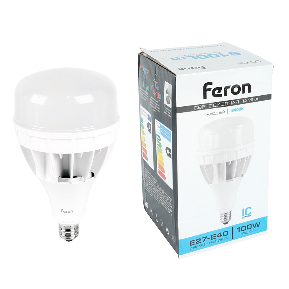 Лампа светодиодная LED 100вт Е27/Е40 белый