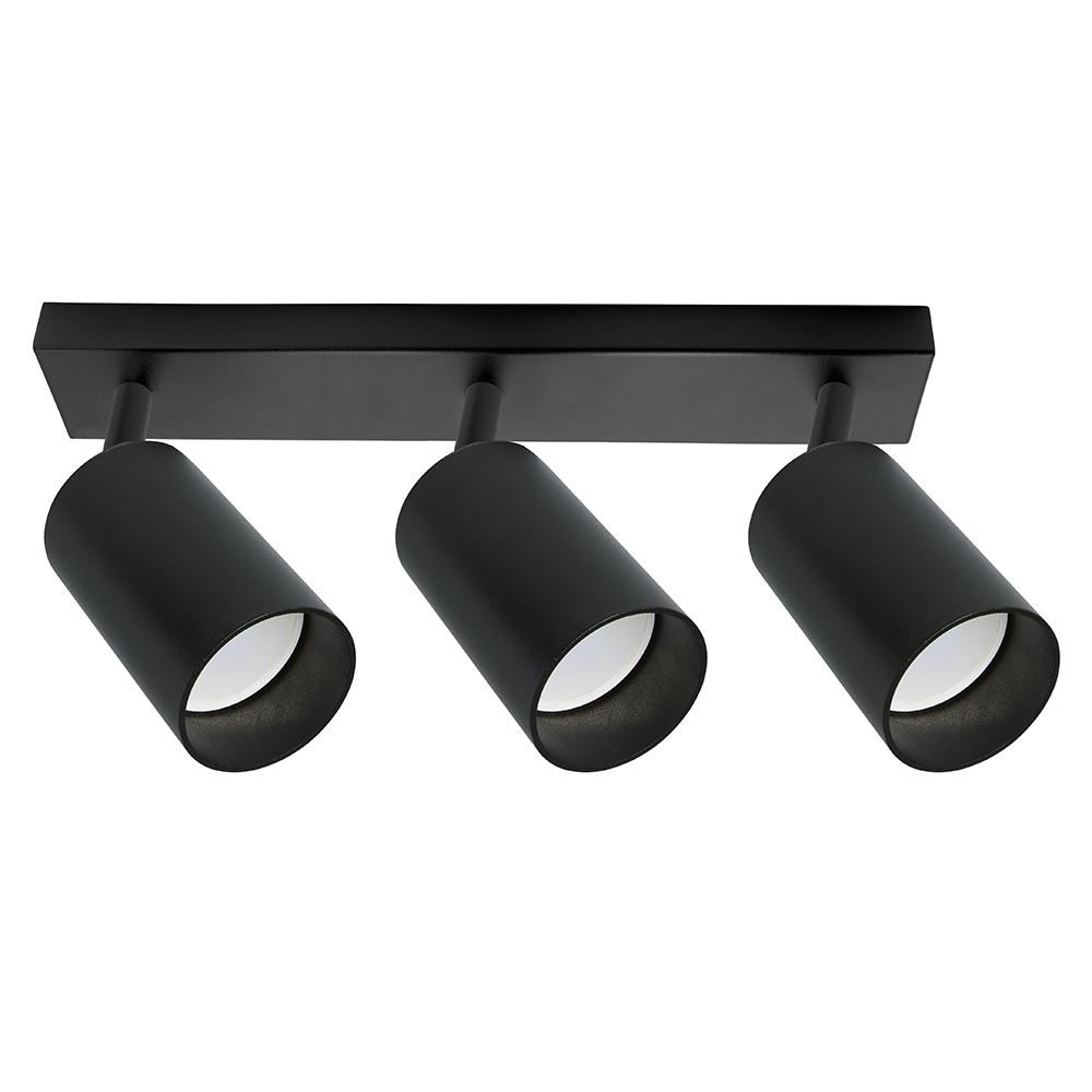 Светильник ДБО 3хGU10 без ламп наклонный черный