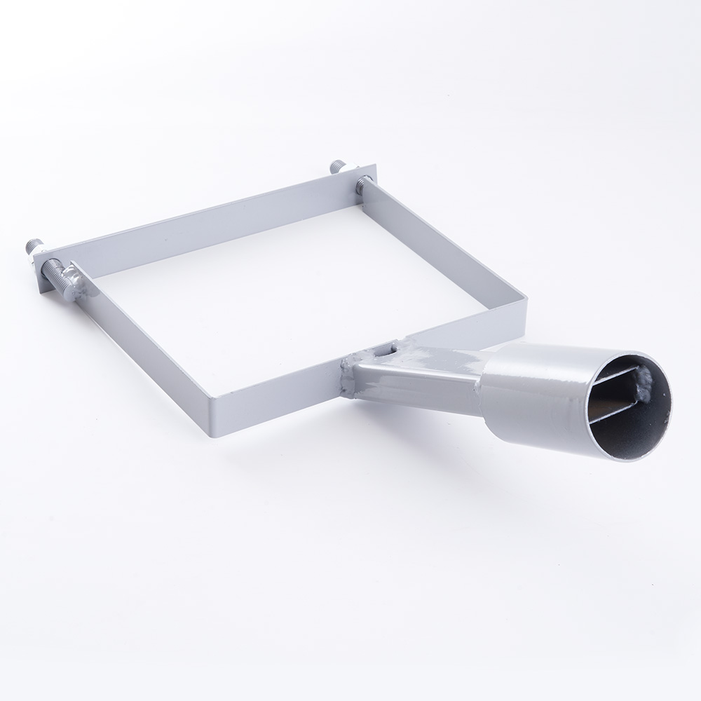 Кронштейн на опору с 1 хомутом диаметр трубы 48мм серый для уличного светильника