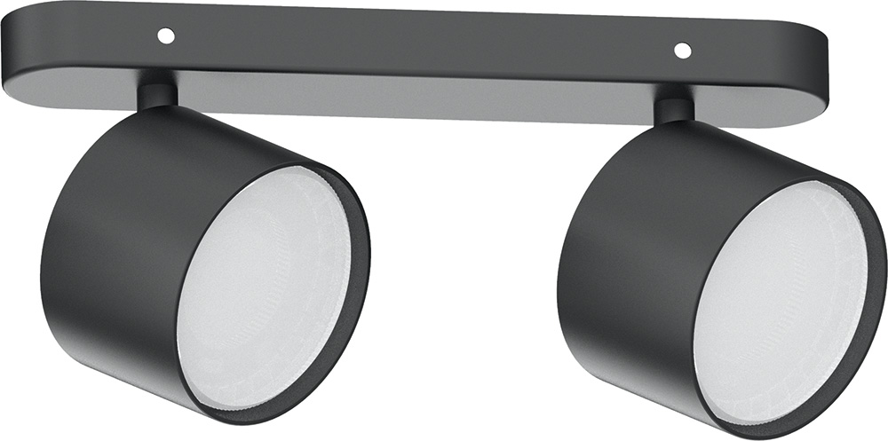 Светильник ДБО 2хGX53 без ламп наклонный черный